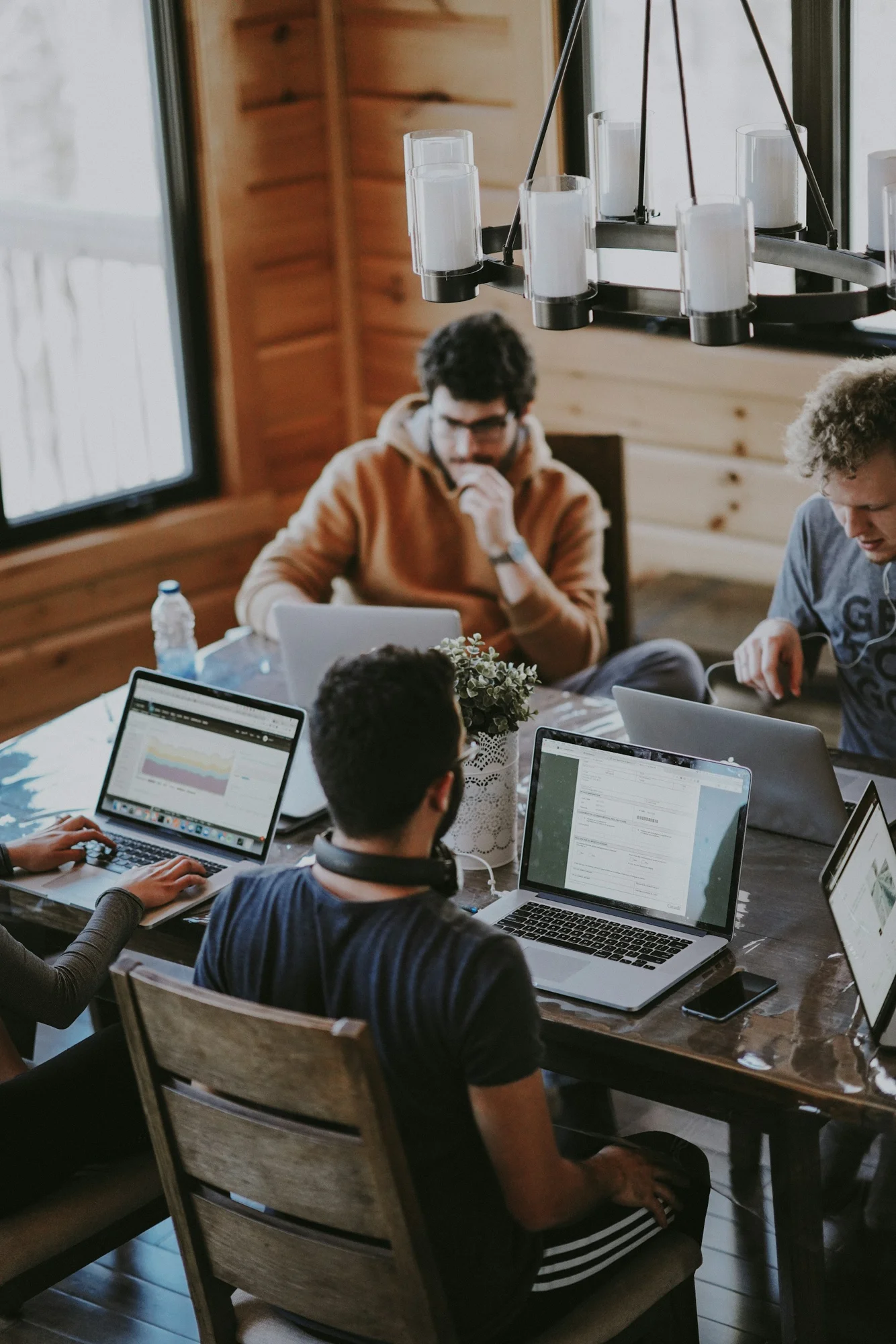 Colleagues collaborating around a table